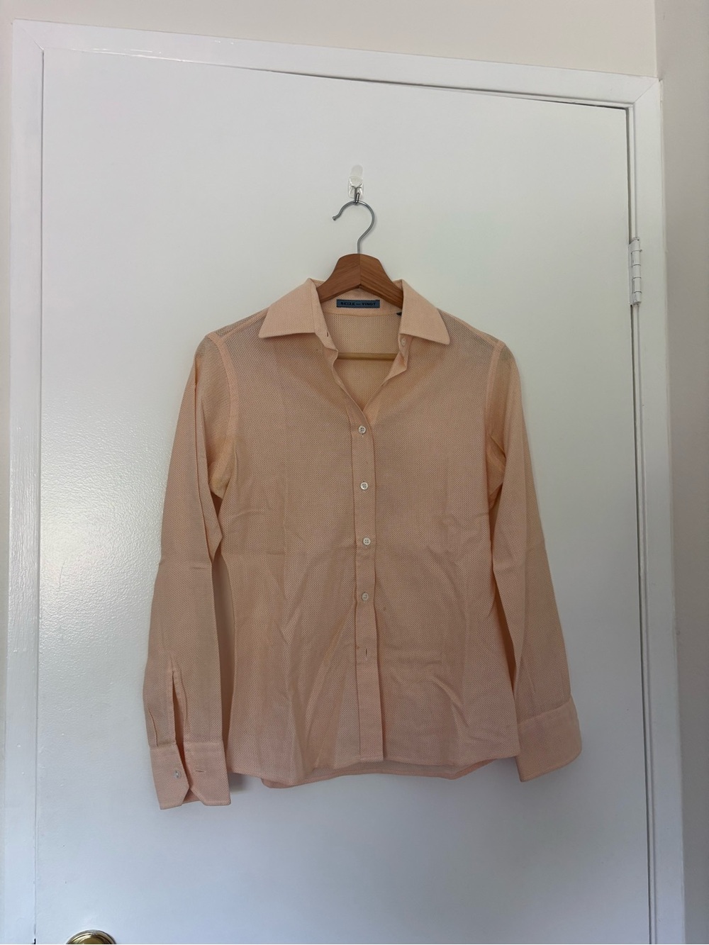 Peach Button-Up Dress Shirt